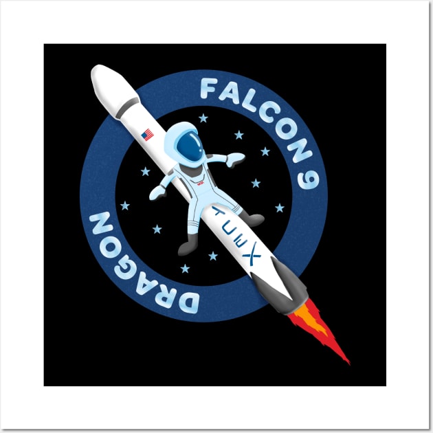 Falcon 9 Dragon Kids Spacex Nasa Wall Art by W.Pyzel